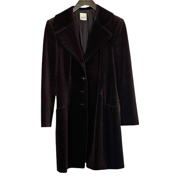Vintage Grace Collection Brown Velvet Jacket - Picture 3 of 5